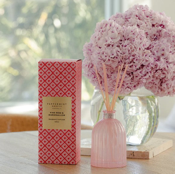 Peppermint Grove Large Diffuser 350ml - Pink Rose & Marshmallow (ltd Ed. 2026)