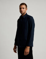 Load image into Gallery viewer, Mr Simple Linen Long Sleeve Shirt - Navy
