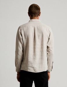 Mr Simple Linen Long Sleeve Shirt - Natural