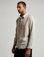 Load image into Gallery viewer, Mr Simple Linen Long Sleeve Shirt - Natural
