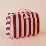 Load image into Gallery viewer, Fox &amp; Fallow Burgundy Stripe Cosmetic Bag
