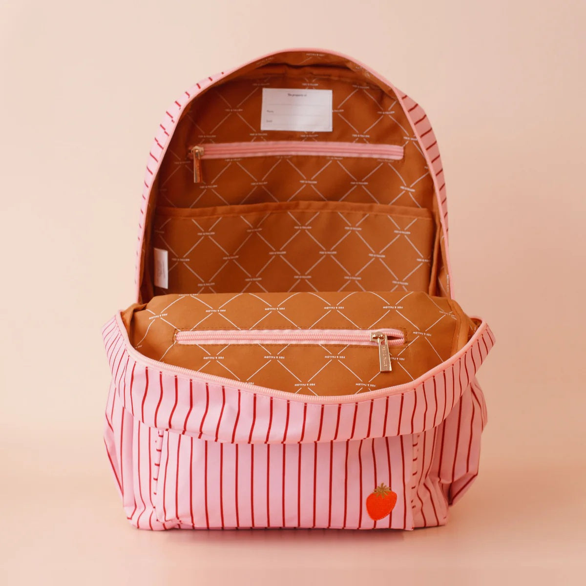 Fox & Fallow Strawberry Stripe Junior Backpack - Medium 20l