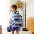 Fox & Fallow Navy Diamonds Junior Backpack - Medium 20l
