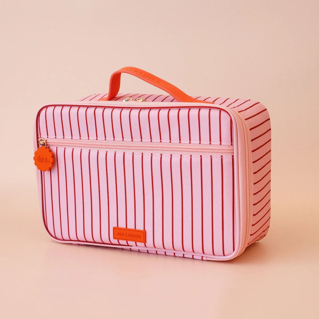 Fox & Fallow Strawberry Stripe Large Lunch Bag
