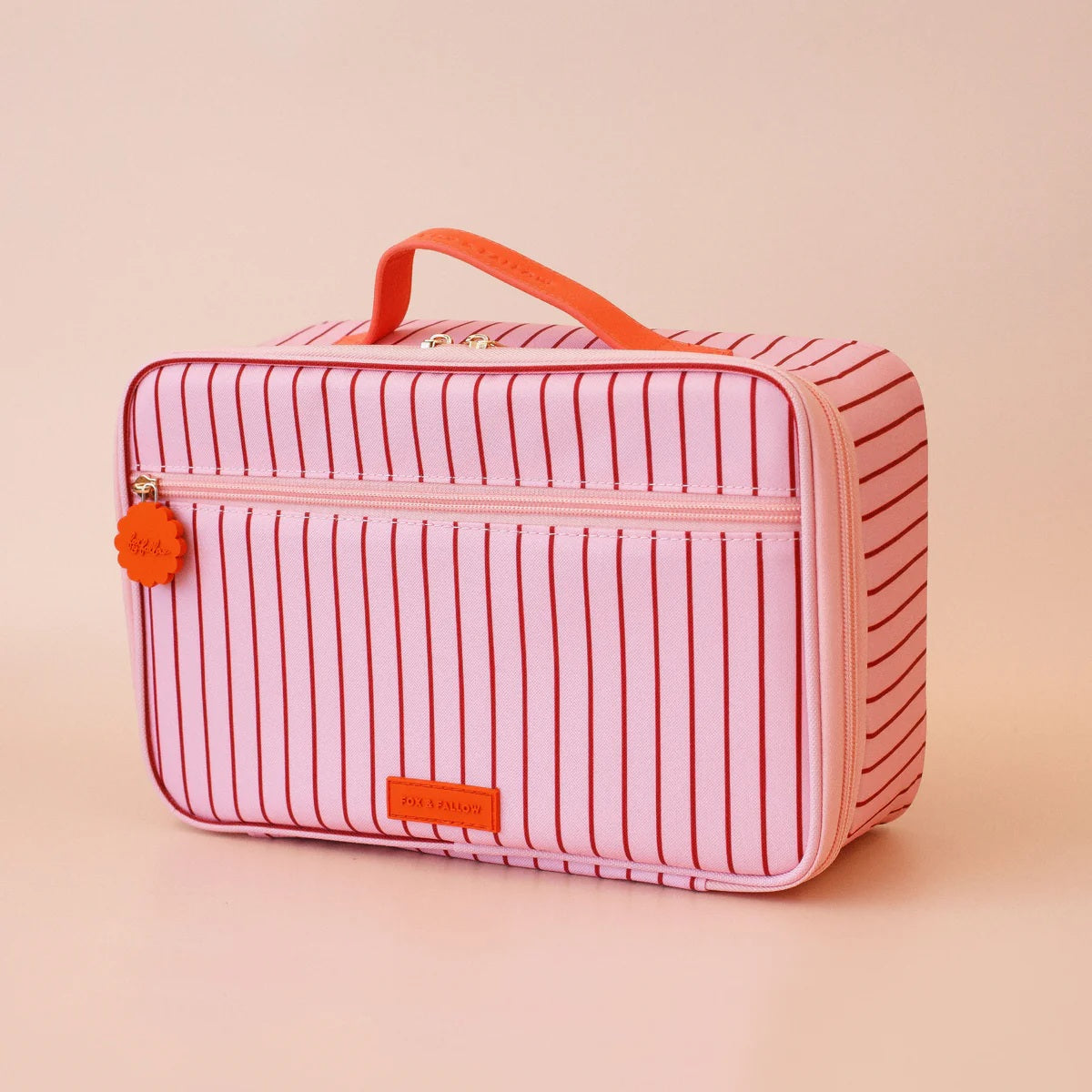 Fox & Fallow Strawberry Stripe Large Lunch Bag