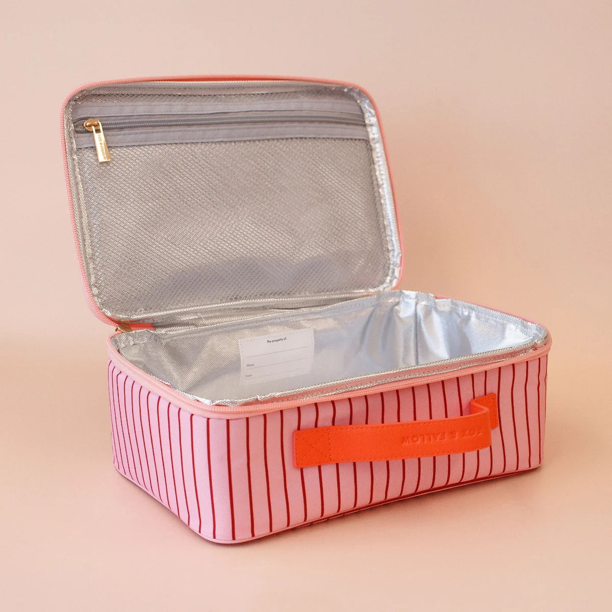 Fox & Fallow Strawberry Stripe Large Lunch Bag