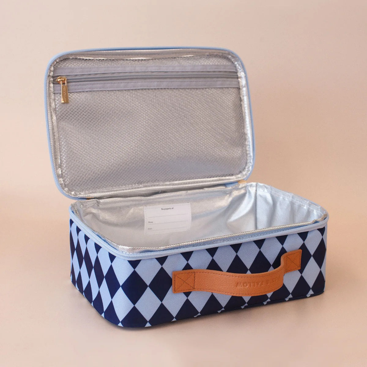 Fox & Fallow Navy Diamonds Large Lunch Bag