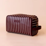 Load image into Gallery viewer, Fox &amp; Fallow Merlot Pinstripe Wash Bag
