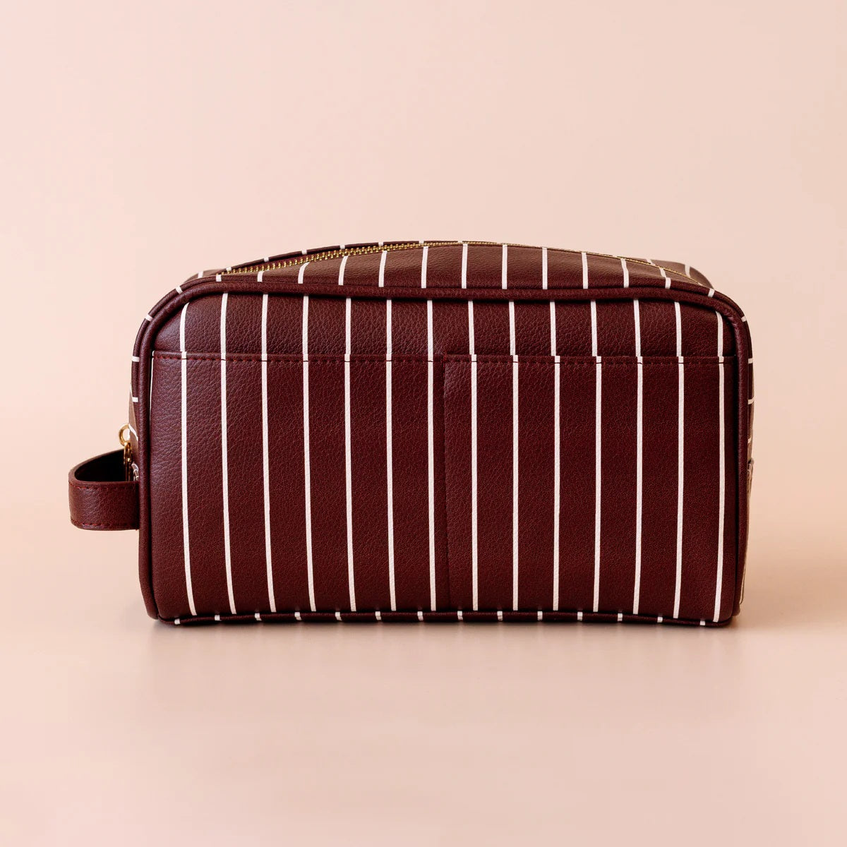 Fox & Fallow Merlot Pinstripe Wash Bag