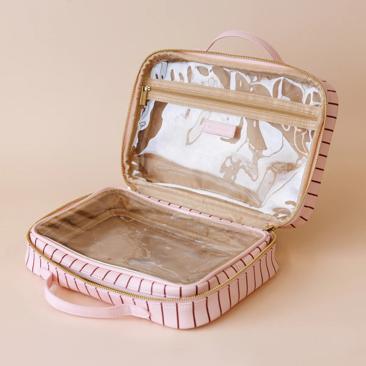 Fox & Fallow Rose Pinstripe Cosmetic Bag