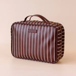 Load image into Gallery viewer, Fox &amp; Fallow Merlot Pinstripe Cosmetic Bag
