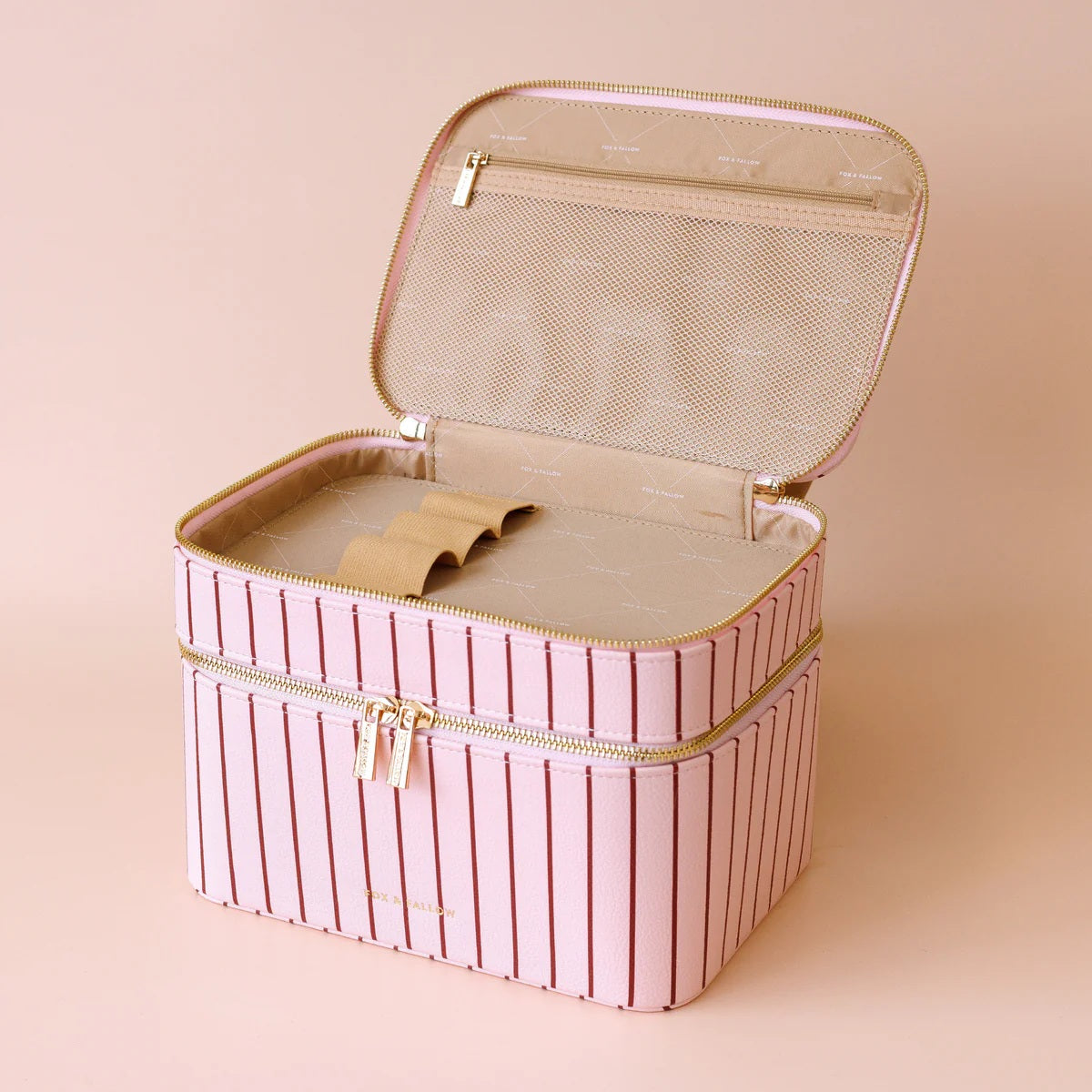 Fox & Fallow Rose Pinstripe Vanity Case - The Classic