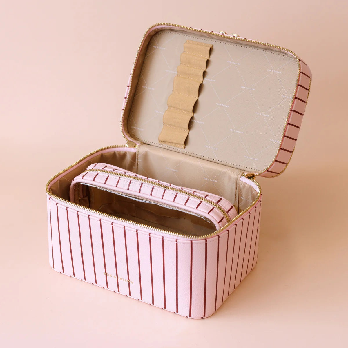 Fox & Fallow Rose Pinstripe Vanity Case - The Classic