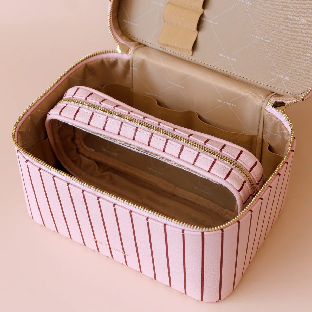 Fox & Fallow Rose Pinstripe Vanity Case - The Classic