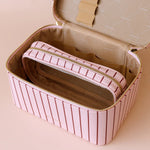Load image into Gallery viewer, Fox &amp; Fallow Rose Pinstripe Vanity Case - The Classic
