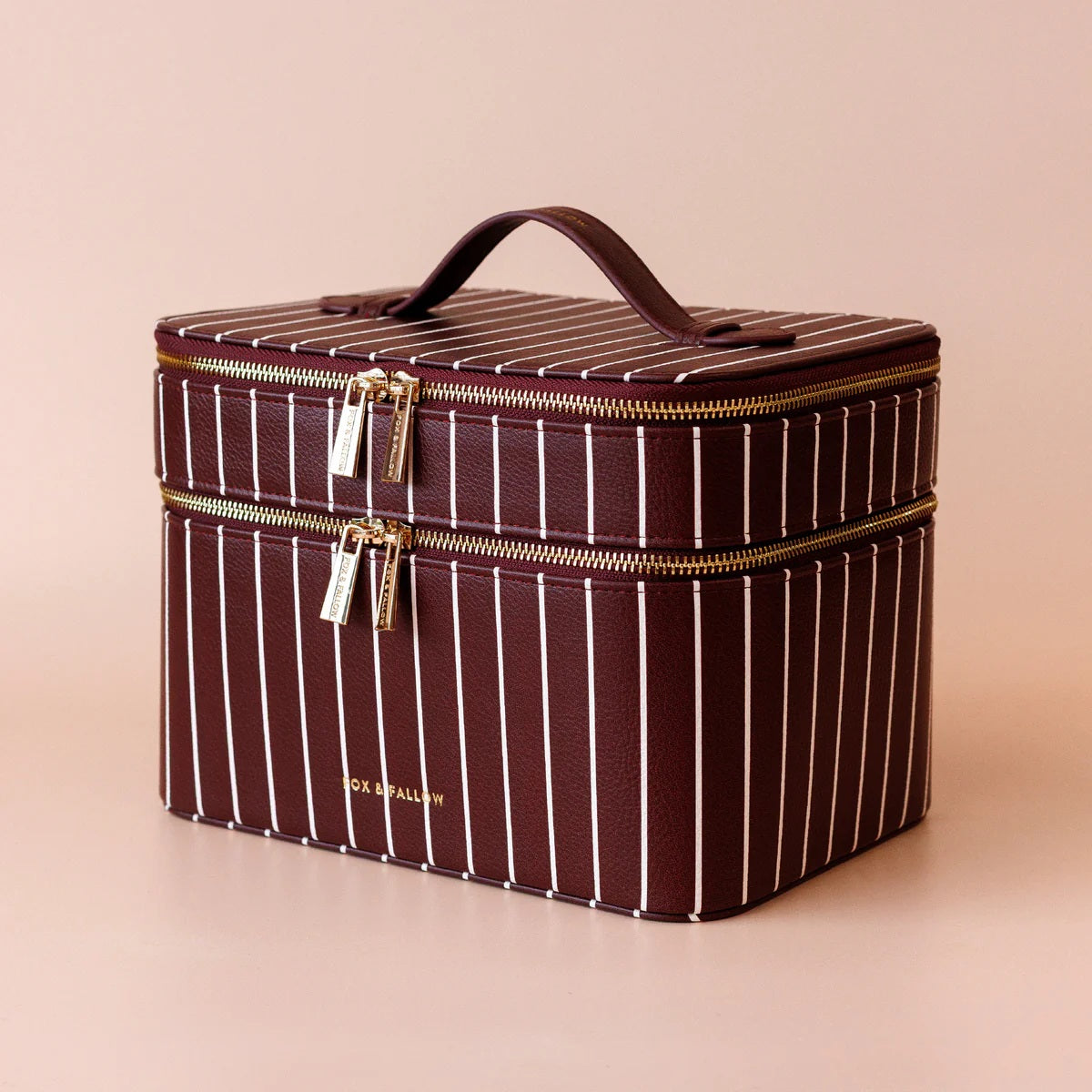 Fox & Fallow Merlot Pinstripe Vanity Case - The Classic