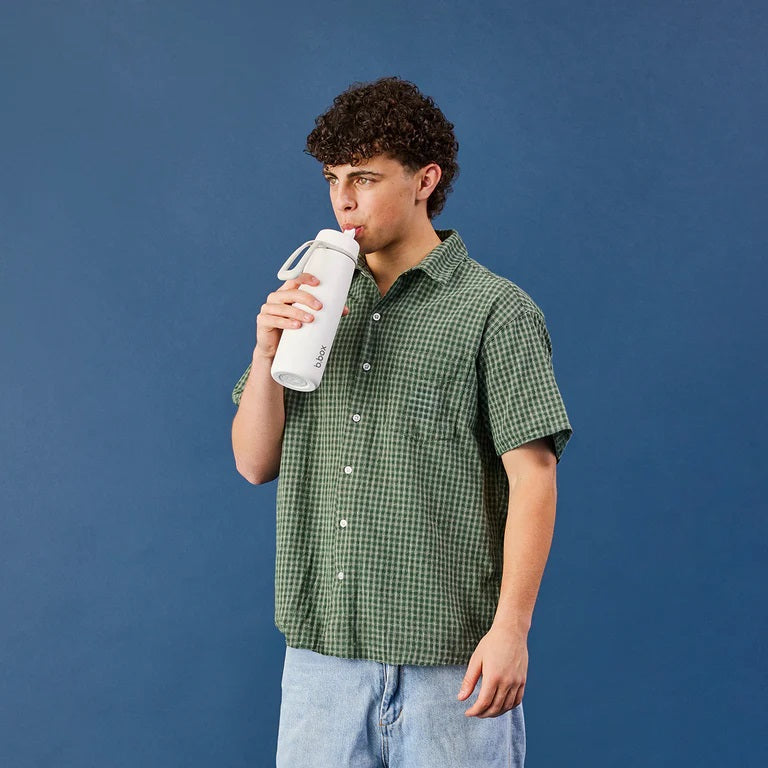 B.box 690ml Insulated Flip Top Bottle - White Out