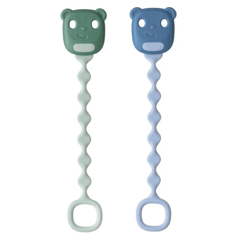 B.box Soother Clips - Sage + Ocean