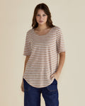 Betty Basics Ariana Tee Beige Stripe [sz:8]