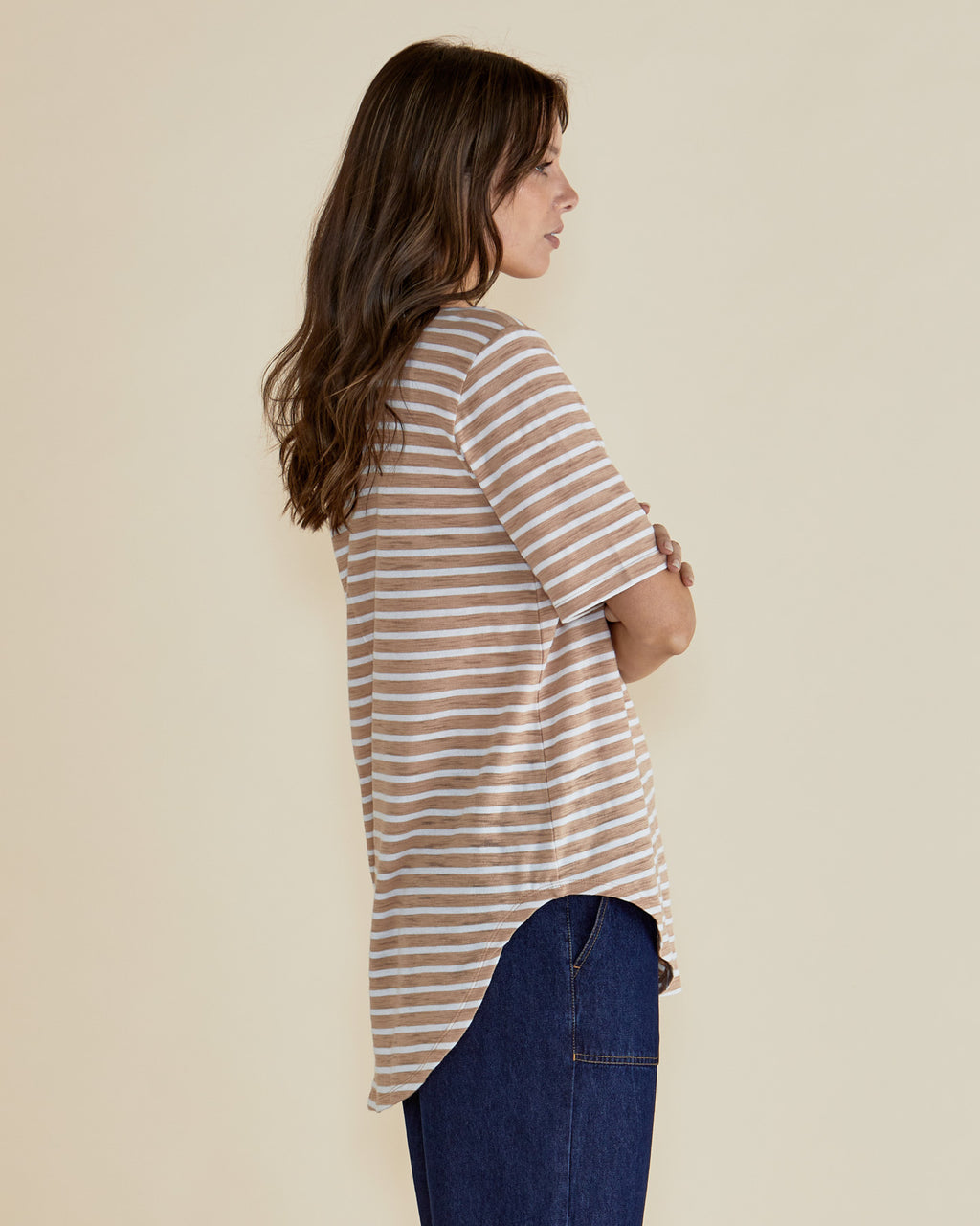 Betty Basics Ariana Tee Beige Stripe [sz:8]