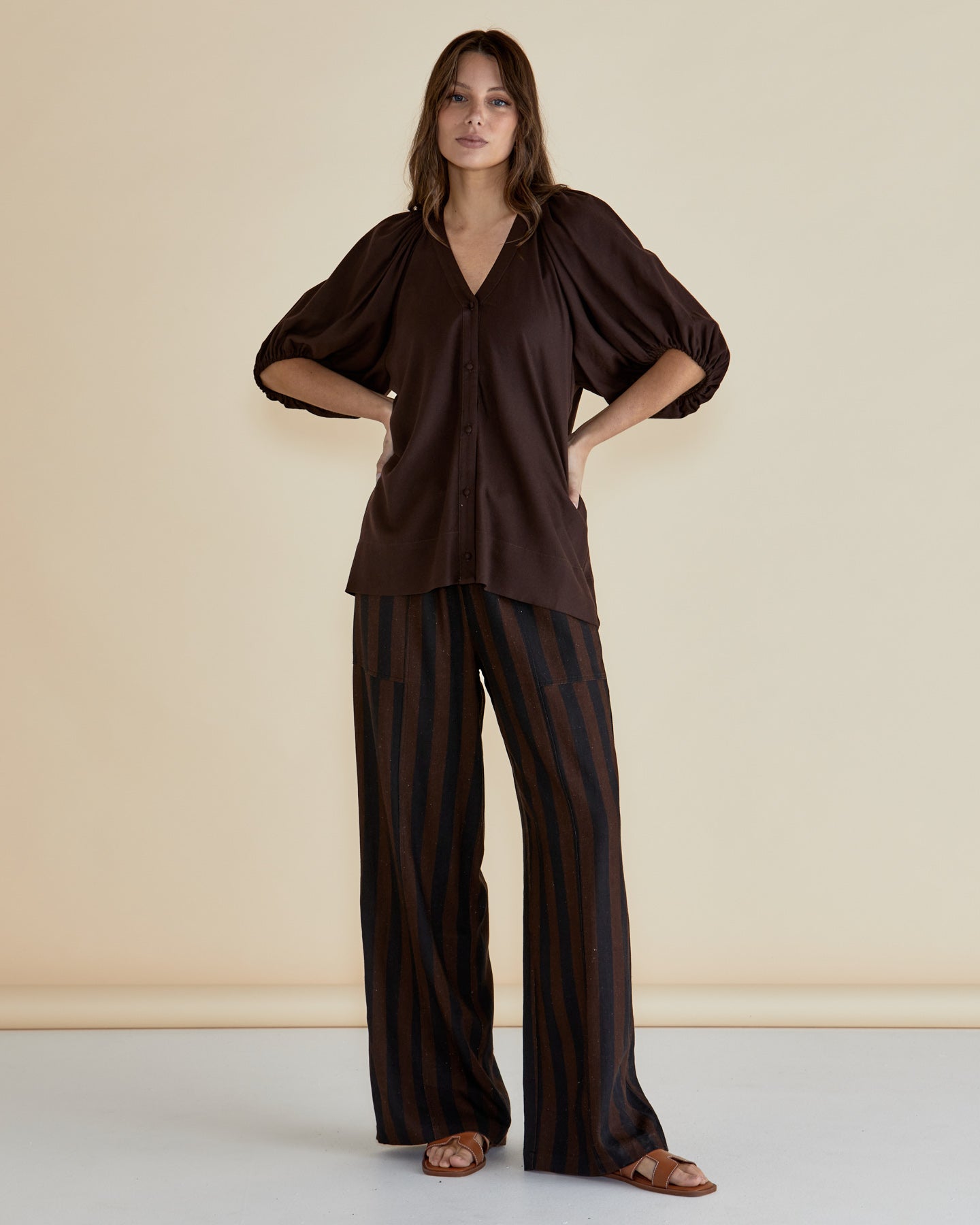 Betty Basics Asher Blouse Chocolate [sz:8]