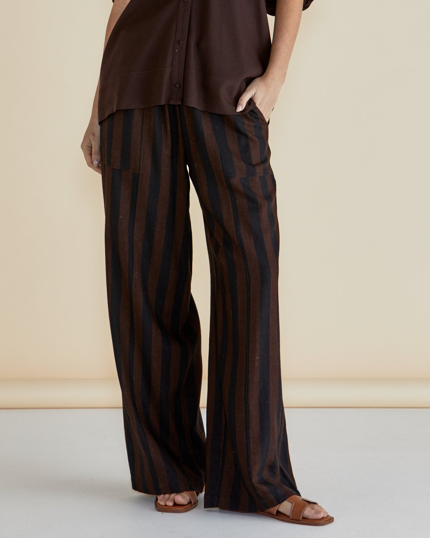 Betty Basics Tamara Pant Chocolate Stripe [sz:8]