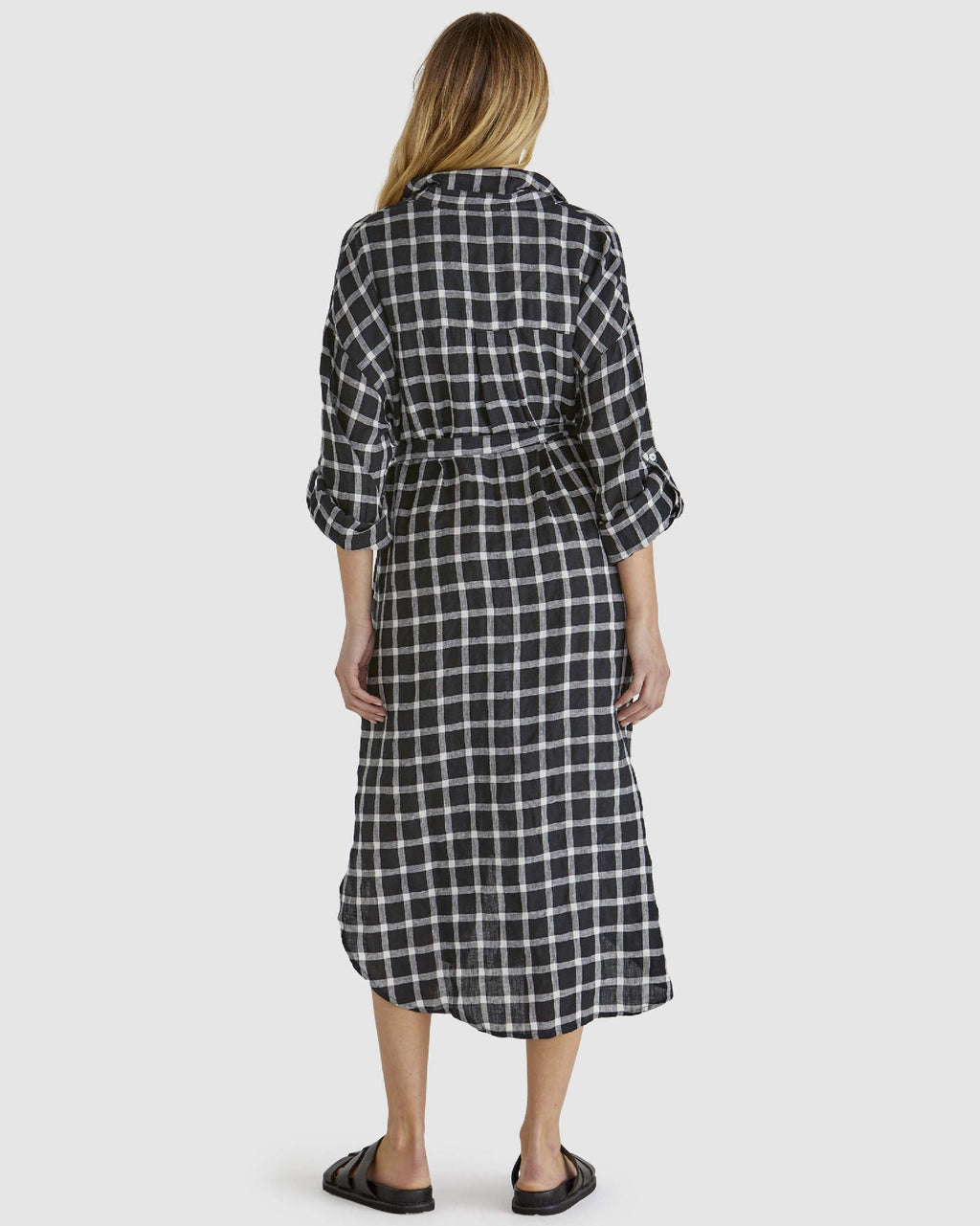 Sass Beau Shirt Dress Black Check [sz:8]