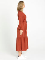 Load image into Gallery viewer, Sass Brigitte Balloon Sleeve Maxi Dress Chestnut *sale*
