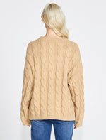 Load image into Gallery viewer, Sass Felicity Cable Knit Top Oatmeal *sale*
