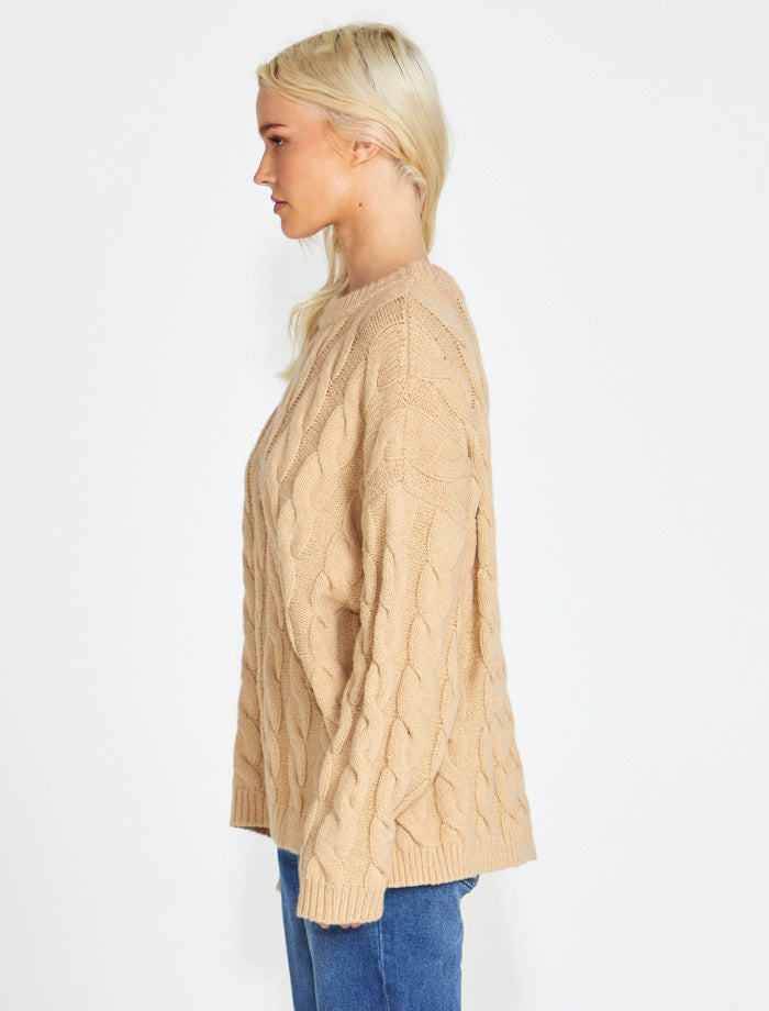 Sass Felicity Cable Knit Top Oatmeal *sale*