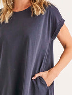 Load image into Gallery viewer, Betty Basics Maxine T-shirt Dress Coal
