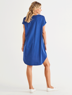 Load image into Gallery viewer, Betty Basics Maxine T-shirt Dress Ocean Stripe *sale*
