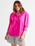 Load image into Gallery viewer, Betty Basics Caprice Shirt Berry
