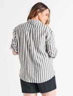 Load image into Gallery viewer, Betty Basics Caprice Shirt Black/white Stripe
