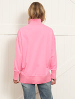 Load image into Gallery viewer, Betty Basics Sadie Sporty Button Up Cotton Sweat - Bright Pink [sz:8]
