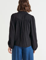 Load image into Gallery viewer, Betty Basics Sinead Cuff Sleeve Textured Shirt - Black [sz:8]
