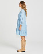 Load image into Gallery viewer, Sass Davie Tiered Dress Chambray [sz:8]
