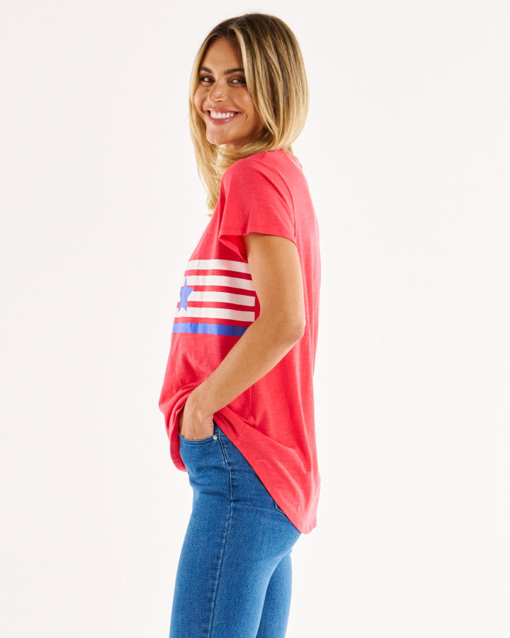 Betty Basics Amber Print Tee Star Race Stripe [sz:8]