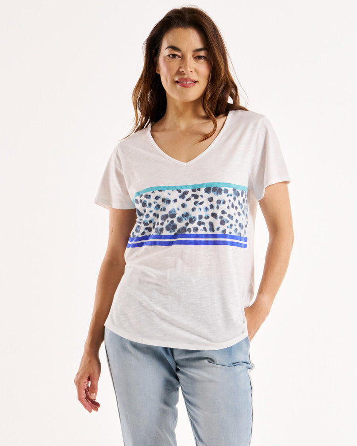 Betty Basics Amber Print Tee Animal Stripe [sz:8]