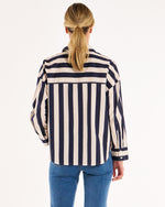 Load image into Gallery viewer, Betty Basics Stripe Shirt Navy Stripe [sz:8]
