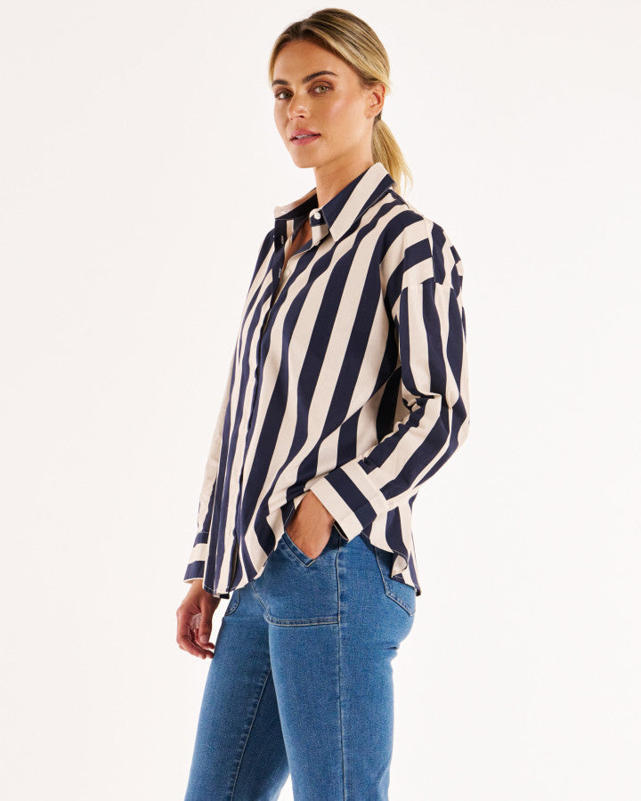 Betty Basics Stripe Shirt Navy Stripe [sz:8]