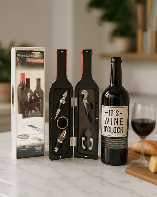 Mens Republic Wine Tool Gift Set - 5 Pcs In Bottle