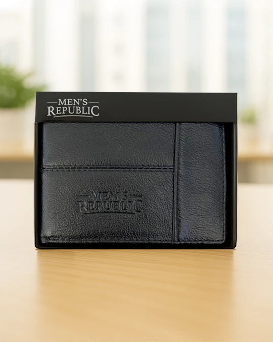 Mens Republic Leather Wallet - Black