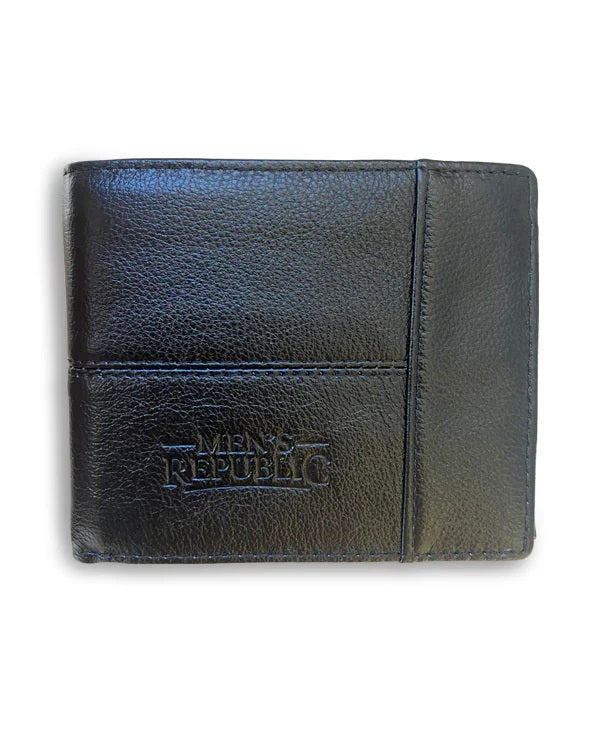 Mens Republic Leather Wallet - Black