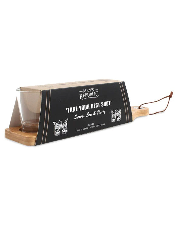 Mens Republic Paddle Board With 4 Shot Glasses