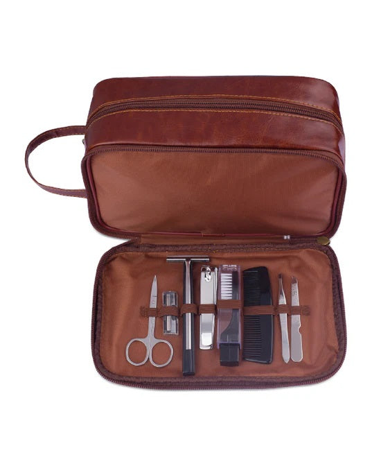 Mens Republic Toiletry Bag With 8 Pcs Grooming Set