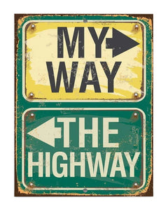 Mens Republic Retro Sign - My Way The Highway