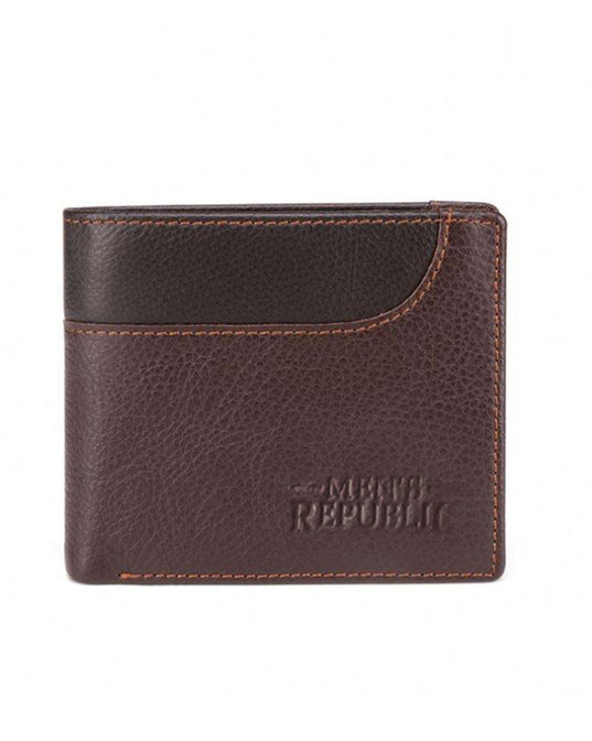 Mens Republic Leather Wallet - Coffee
