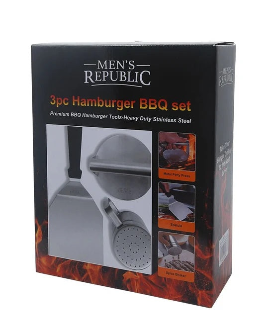Mens Republic Hamburger Bbq Set - 3 Pcs