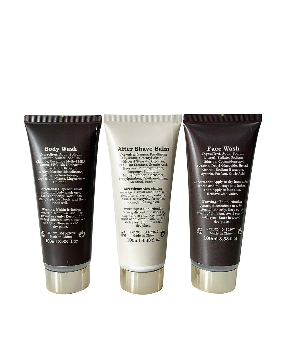 Mens Republic Grooming Kit In Soft Faux Leather Toiletry Bag - 4 Pc Body And Face Wash